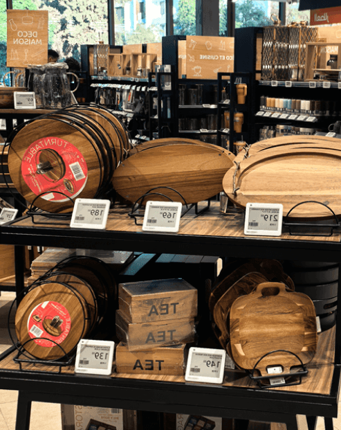 Edgeline electronic shelf labels on shelves — example 5
