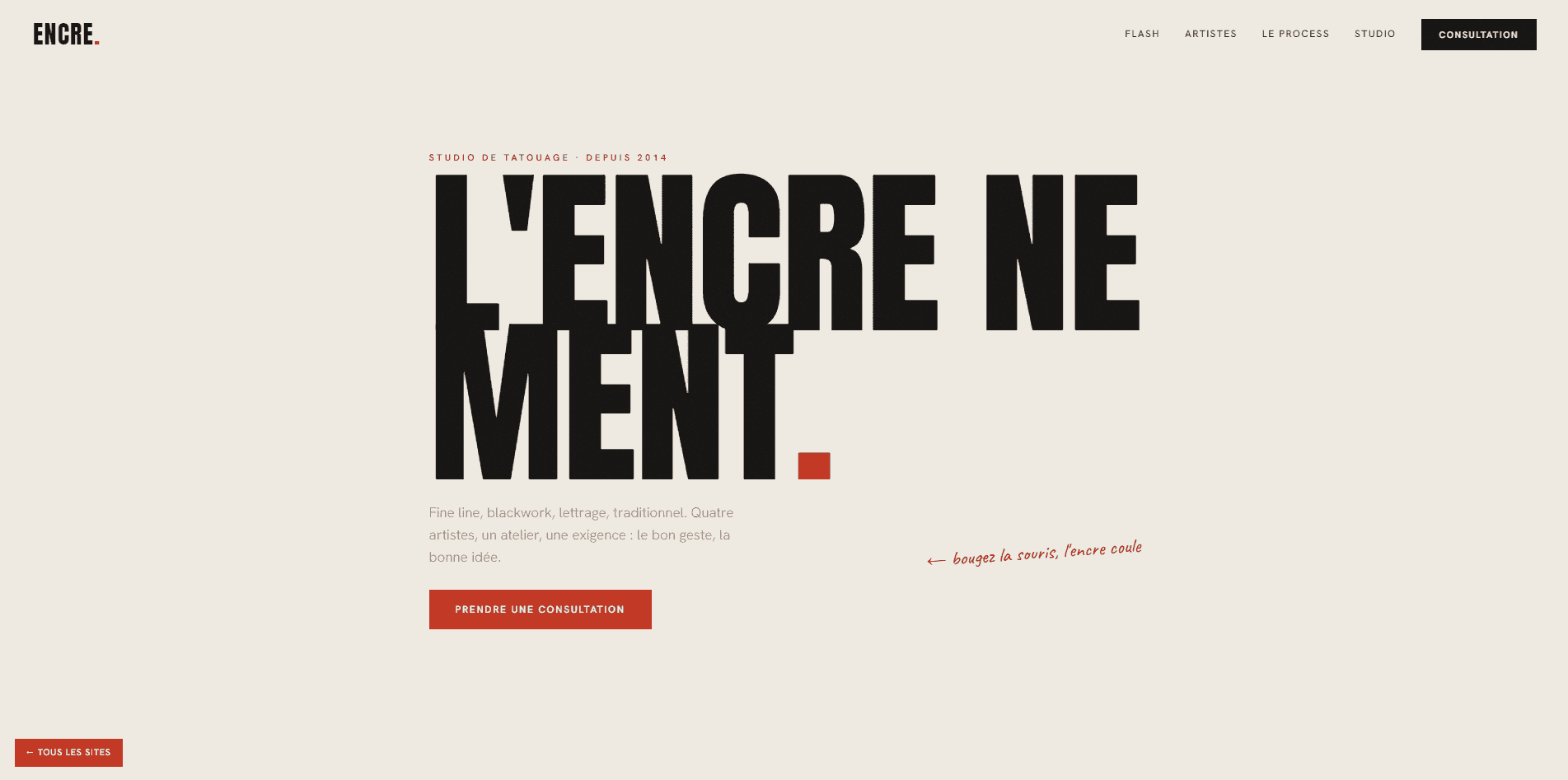 Encre — example website built by the studio