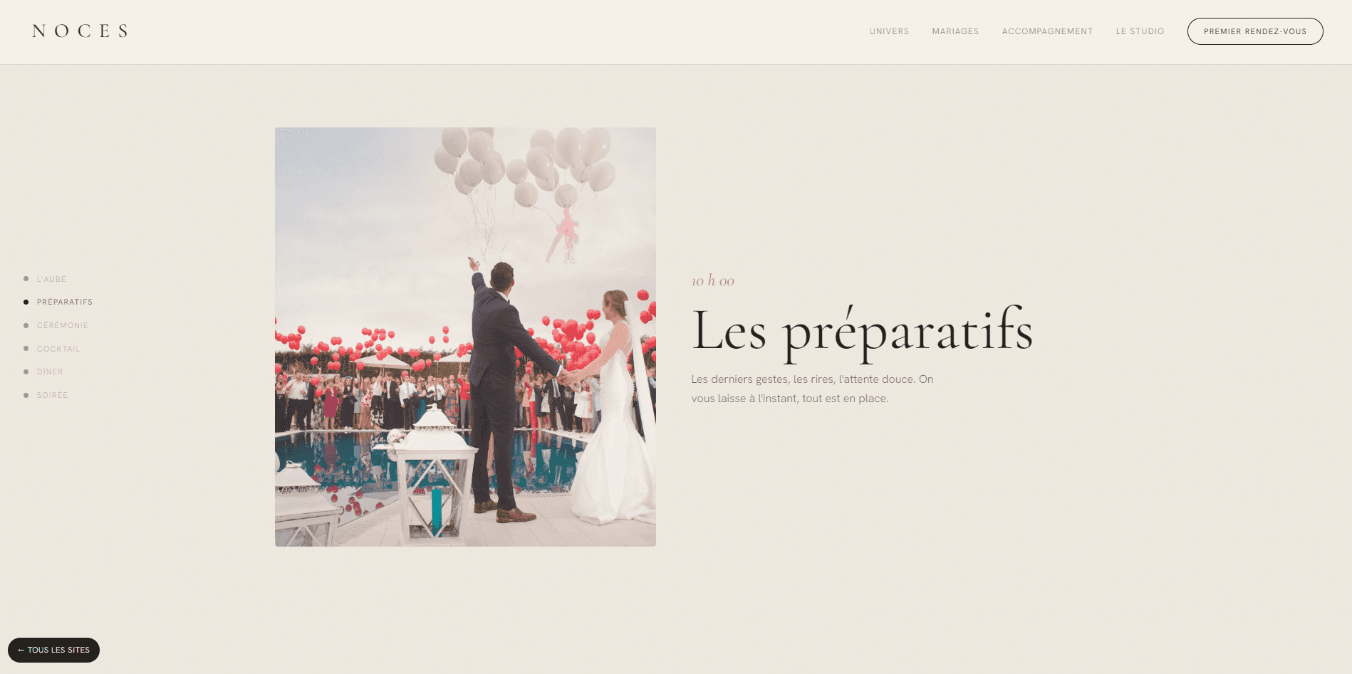 Noces — example website built by the studio