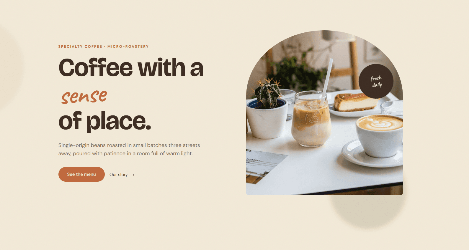 Terre — example website built by the studio
